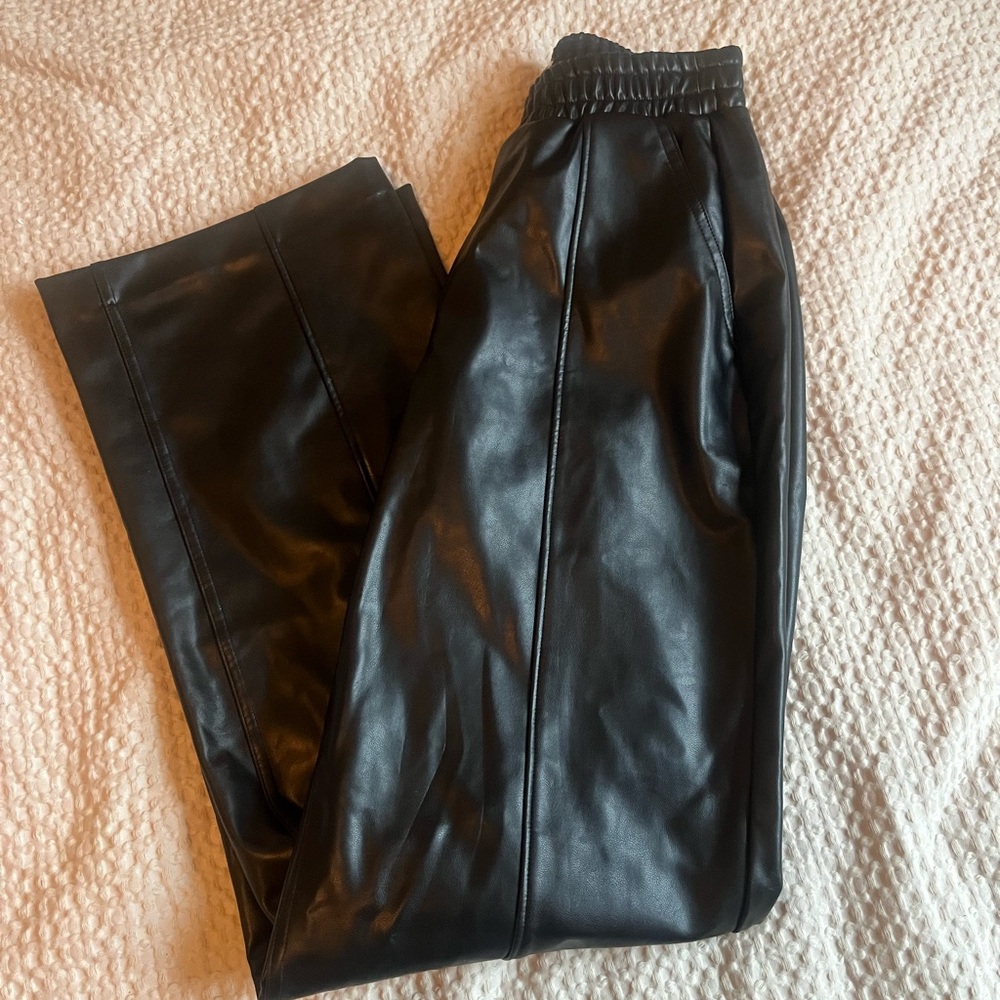 Black Vegan Leather Pants